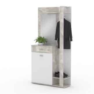 Monoblok předsíňový XR 03, beton/bílá