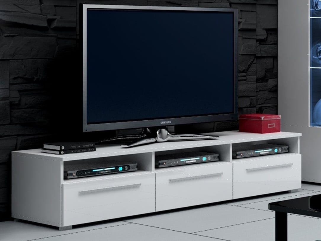 ROMA RTV stolek 150, bílá/bílý lesk