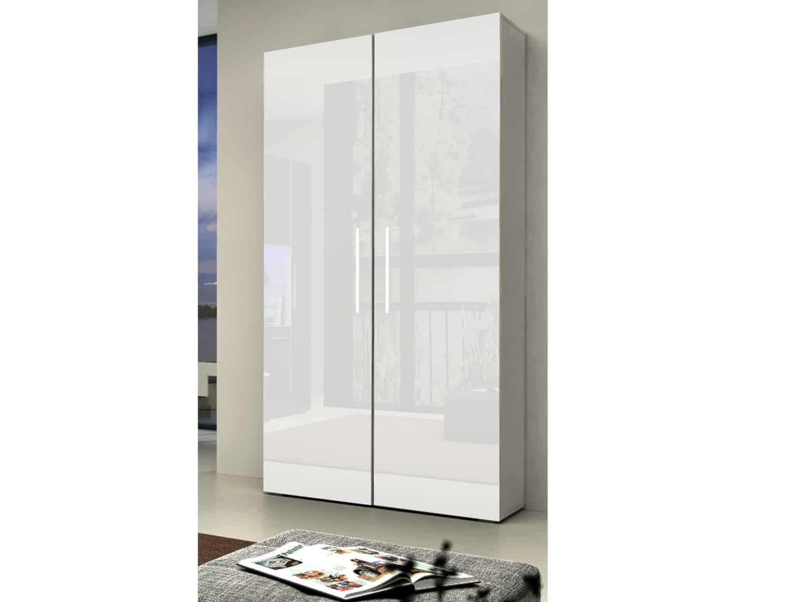 NICEA šatní skříň, bílá/bílý lesk