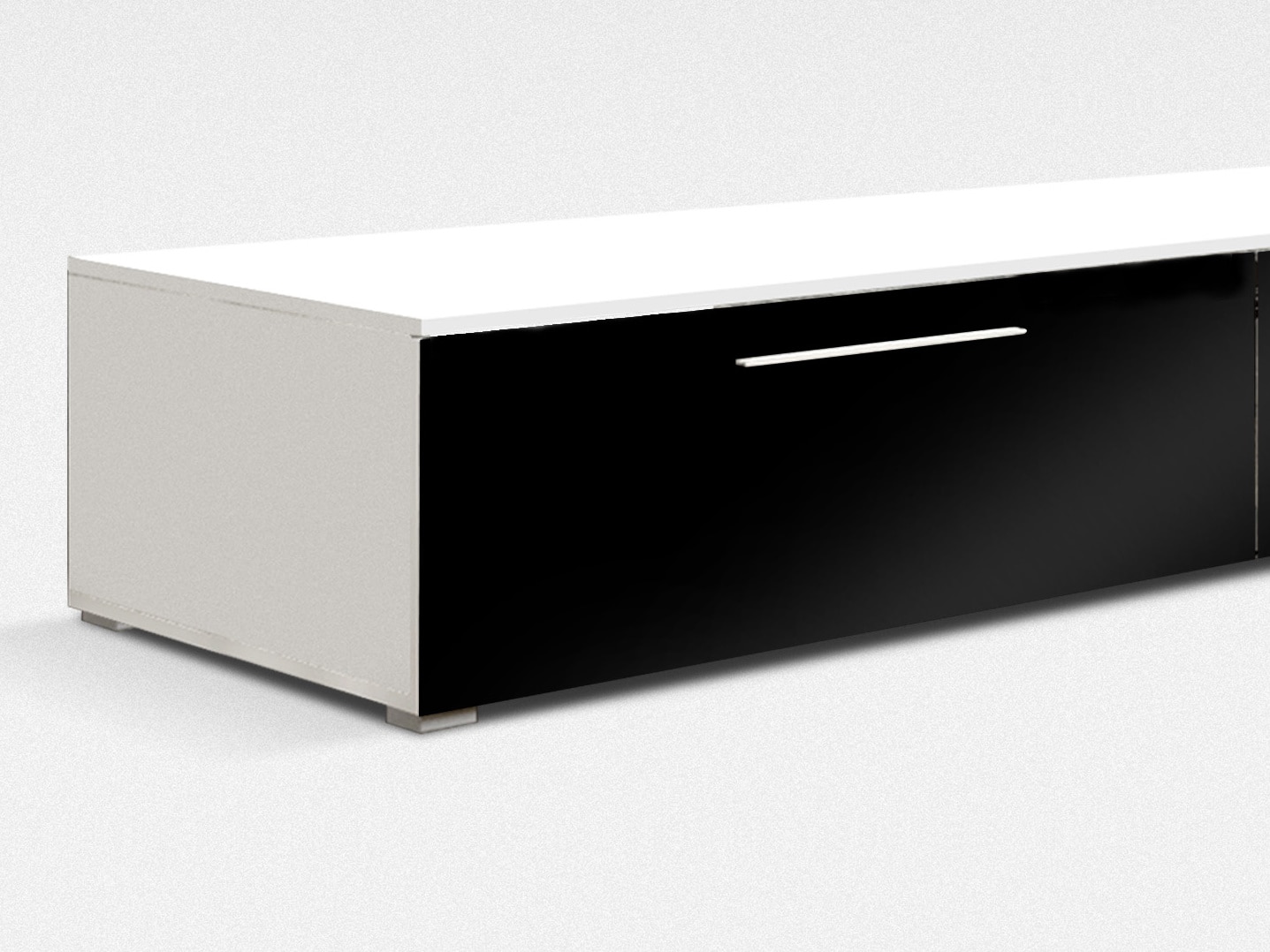 NICEA skříňka malá, bílá/černý lesk