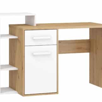 Psací stůl L RIO 03, dub artisan/bílá