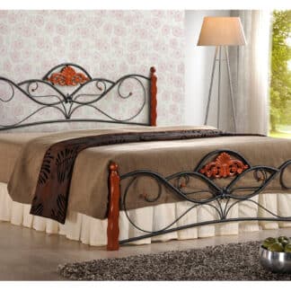 Postel VALENTINA 160x200 cm, třešeň antická/černá