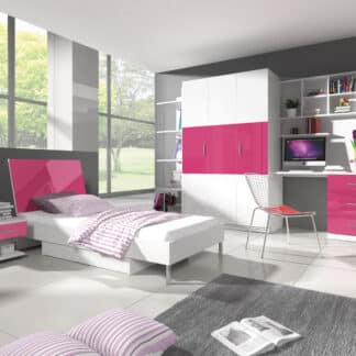 Dětský pokoj RAJ 3, bílá/růžový lesk