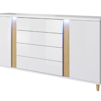 MARCO komoda 180, bílá/dub
