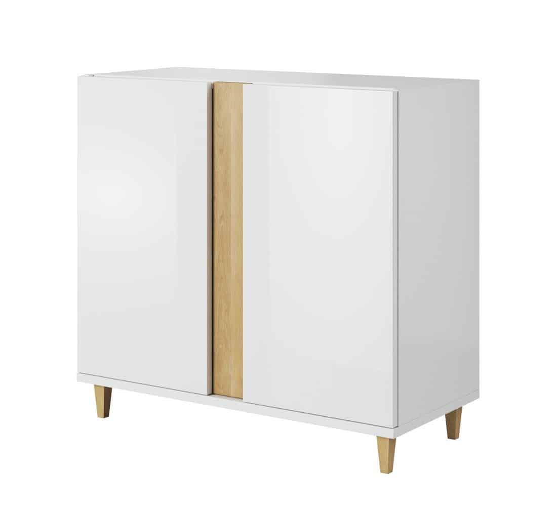 MARCO komoda 90, bílá/dub