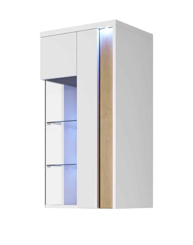 MARCO vitrína visící 50/110 pravá, bílá/dub