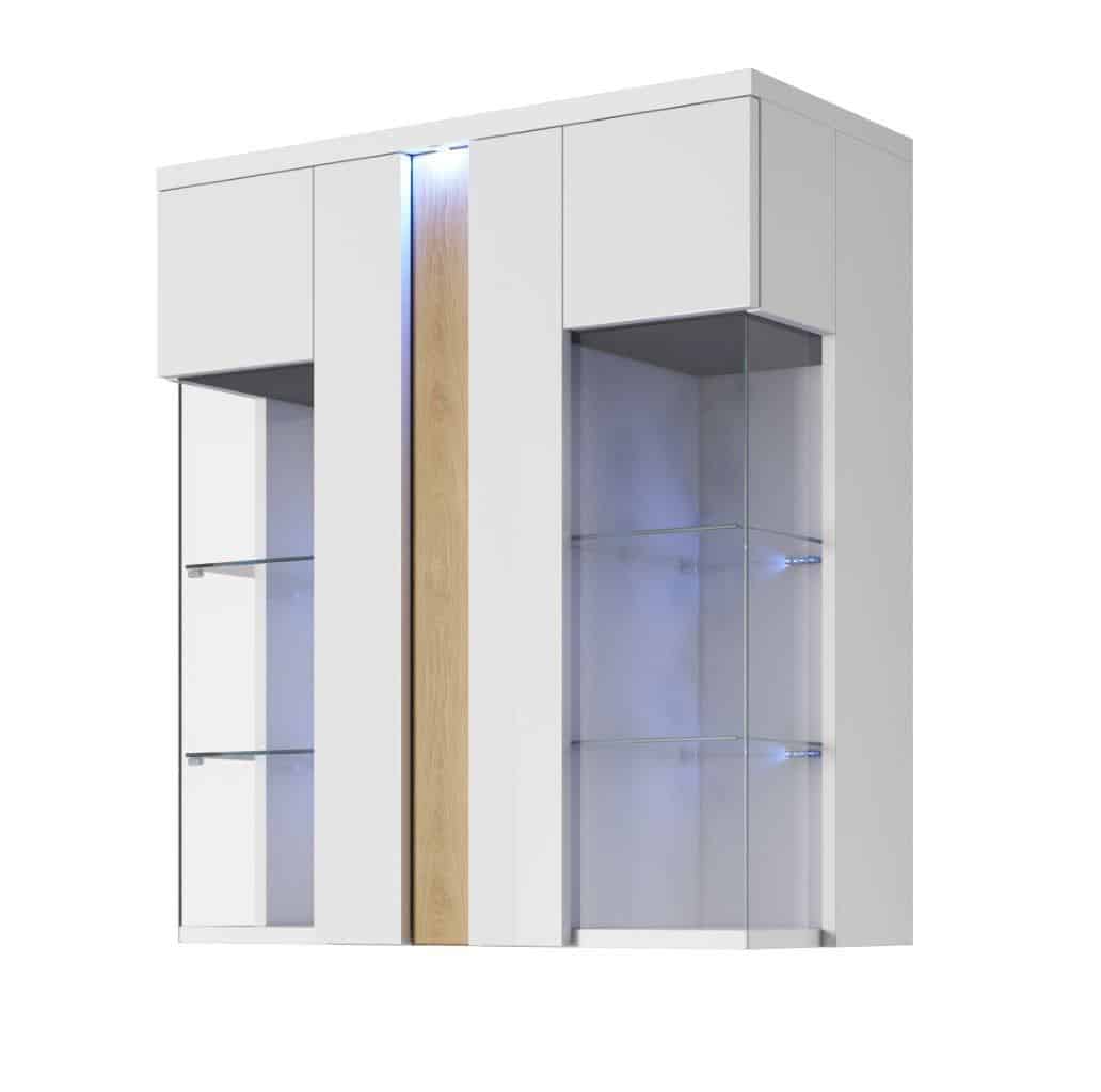 MARCO vitrína visící 90/110, bílá/dub