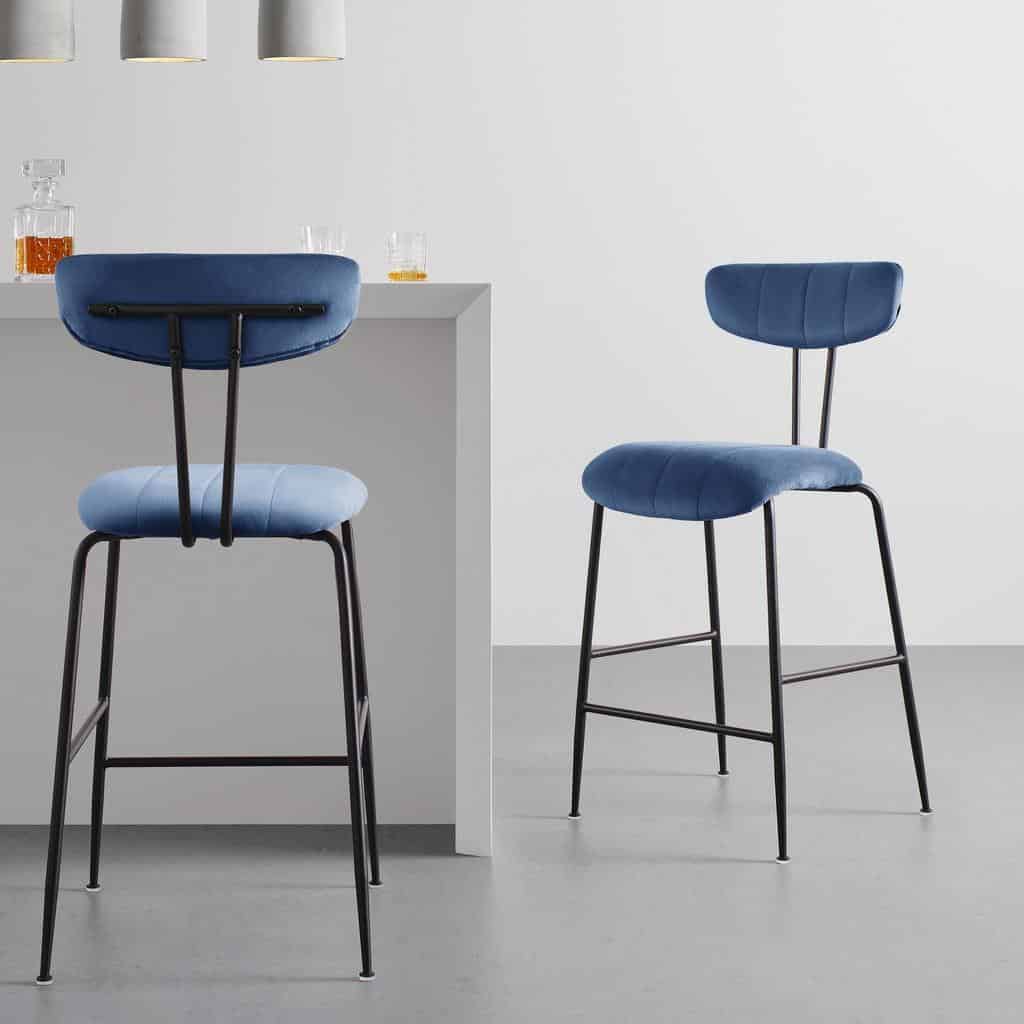 Möbelix Barová Židle Tylor Modrá