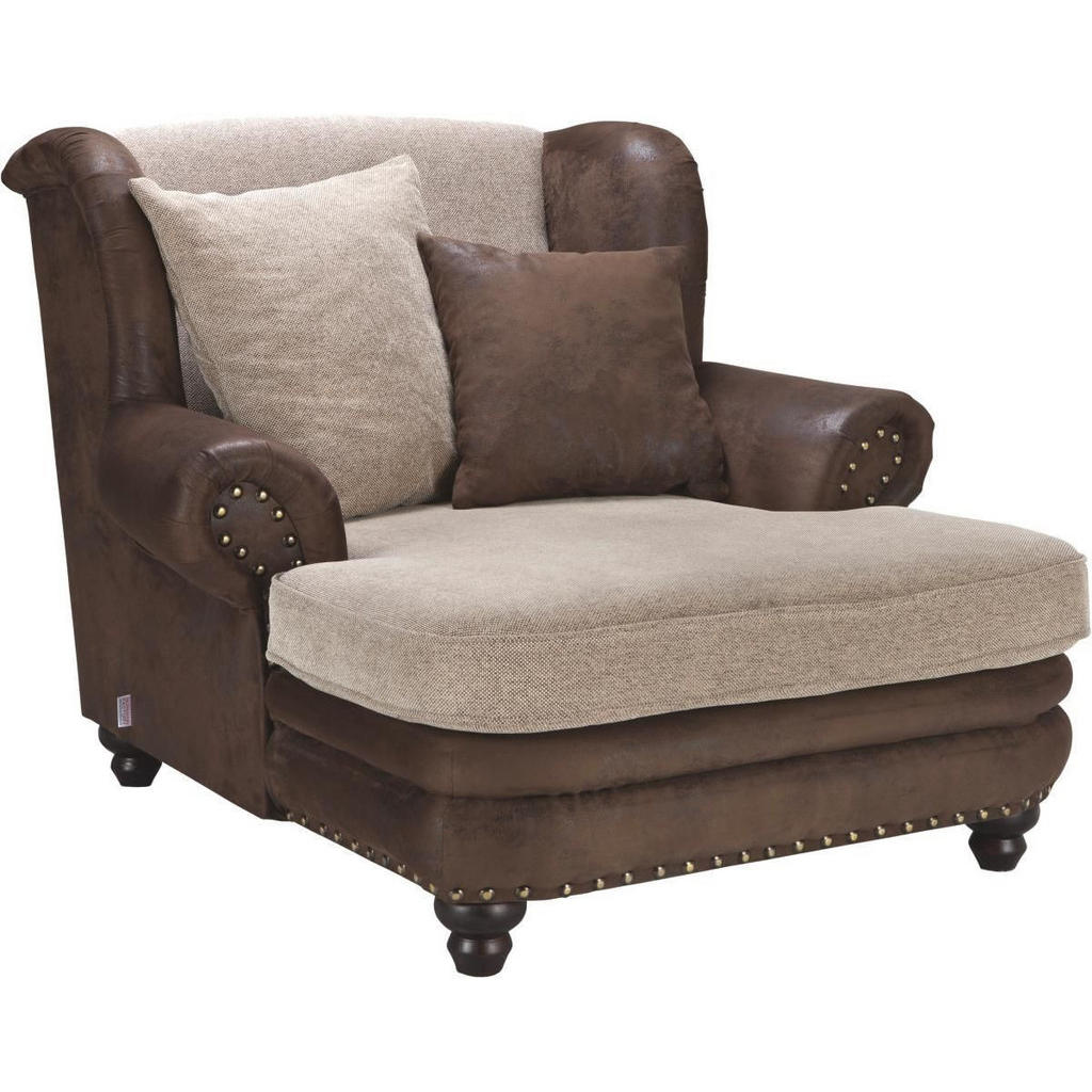 XXXLutz Křeslo Textil Hnědá Béžová Landscape