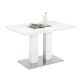 XXXLutz Jídelní Stůl Bílá Barvy Nerez Oceli