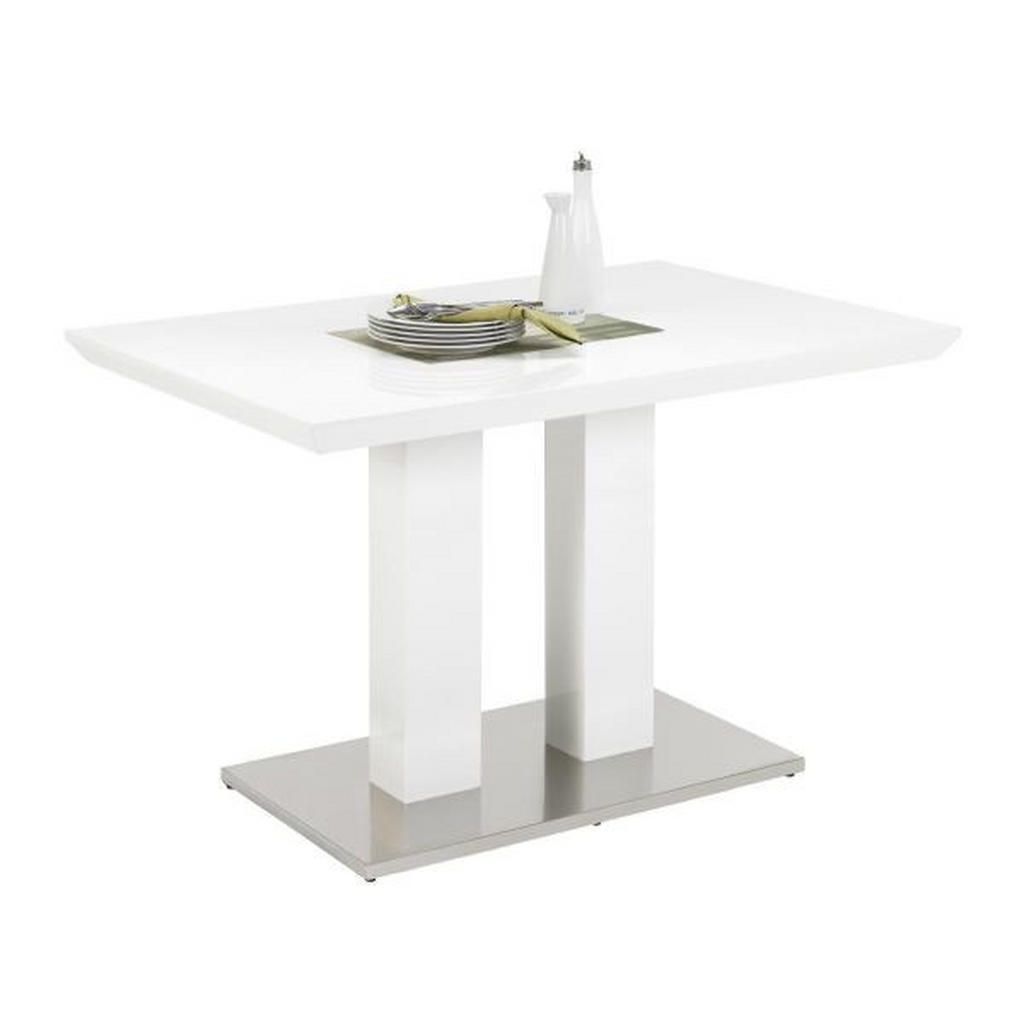 XXXLutz Jídelní Stůl Bílá Barvy Nerez Oceli