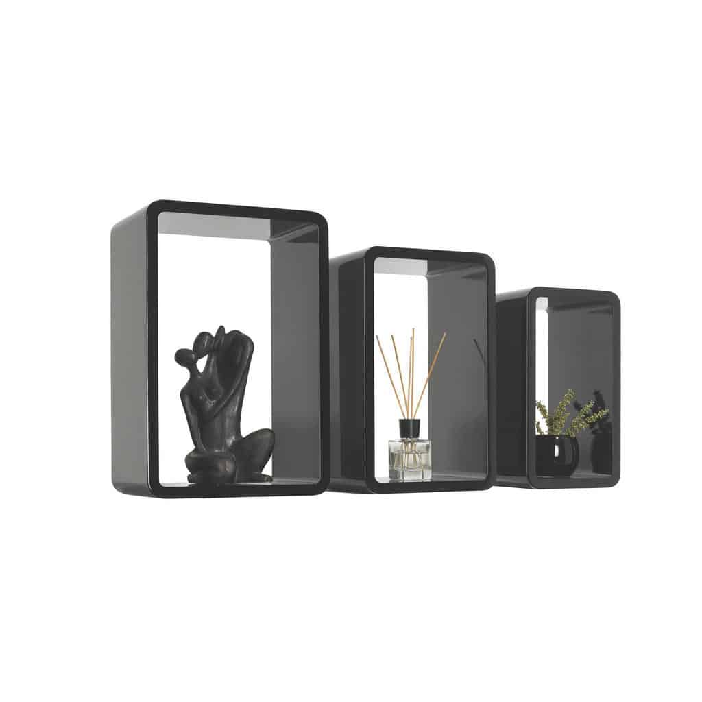 XXXLutz Sada Nástěnných Regálů Černá Boxxx