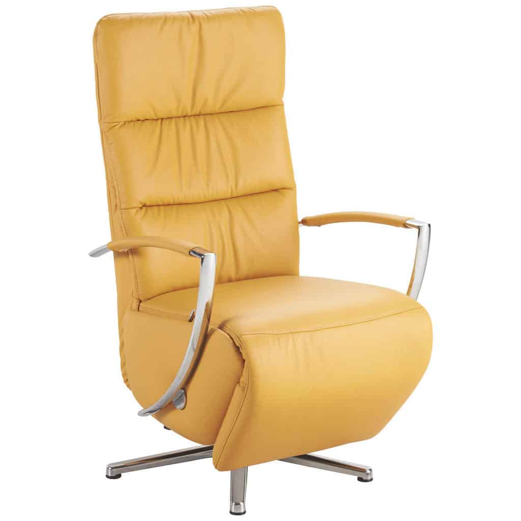XXXLutz Relaxační Křeslo Kůže Žlutá Cantus