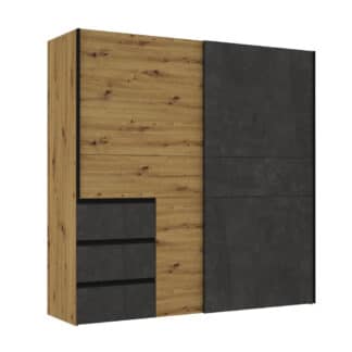 XXXLutz Skříň S Pos. Dveřmi.(Hor.ved.) Barvy Dubu Tmavě Šedá Carryhome