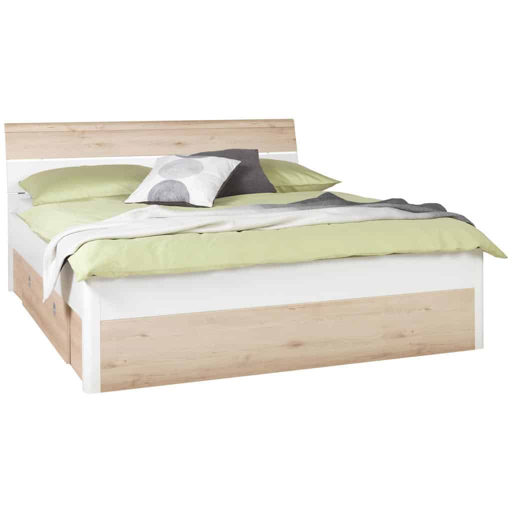 XXXLutz Postel 180/200 Cm Dřevo Bílá Barvy Buku Ti`me