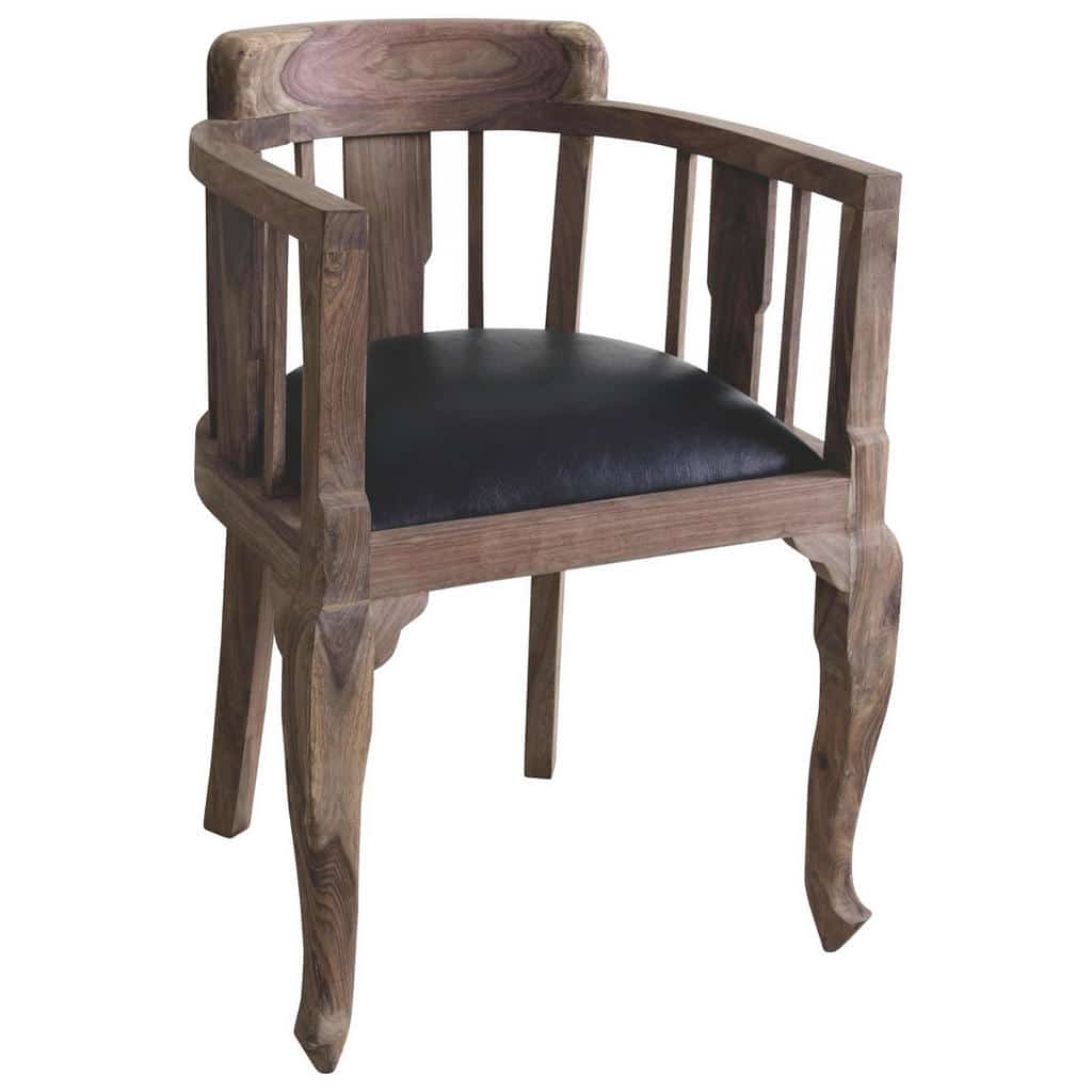 XXXLutz Křeslo Dřevo Textil Černá Barvy Sheesham Ambia Home