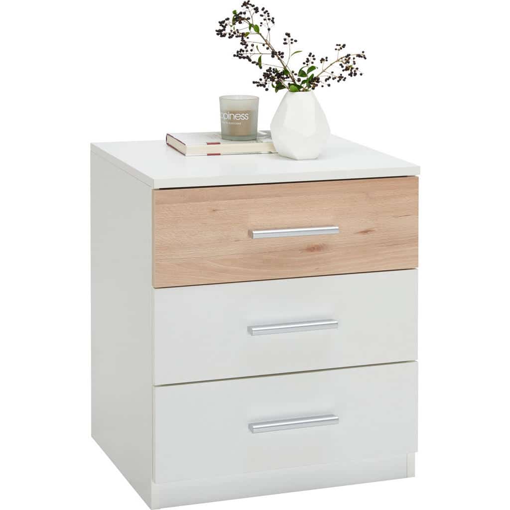 XXXLutz Sada Nočních Stolků Bílá Barvy Buku Ti`me