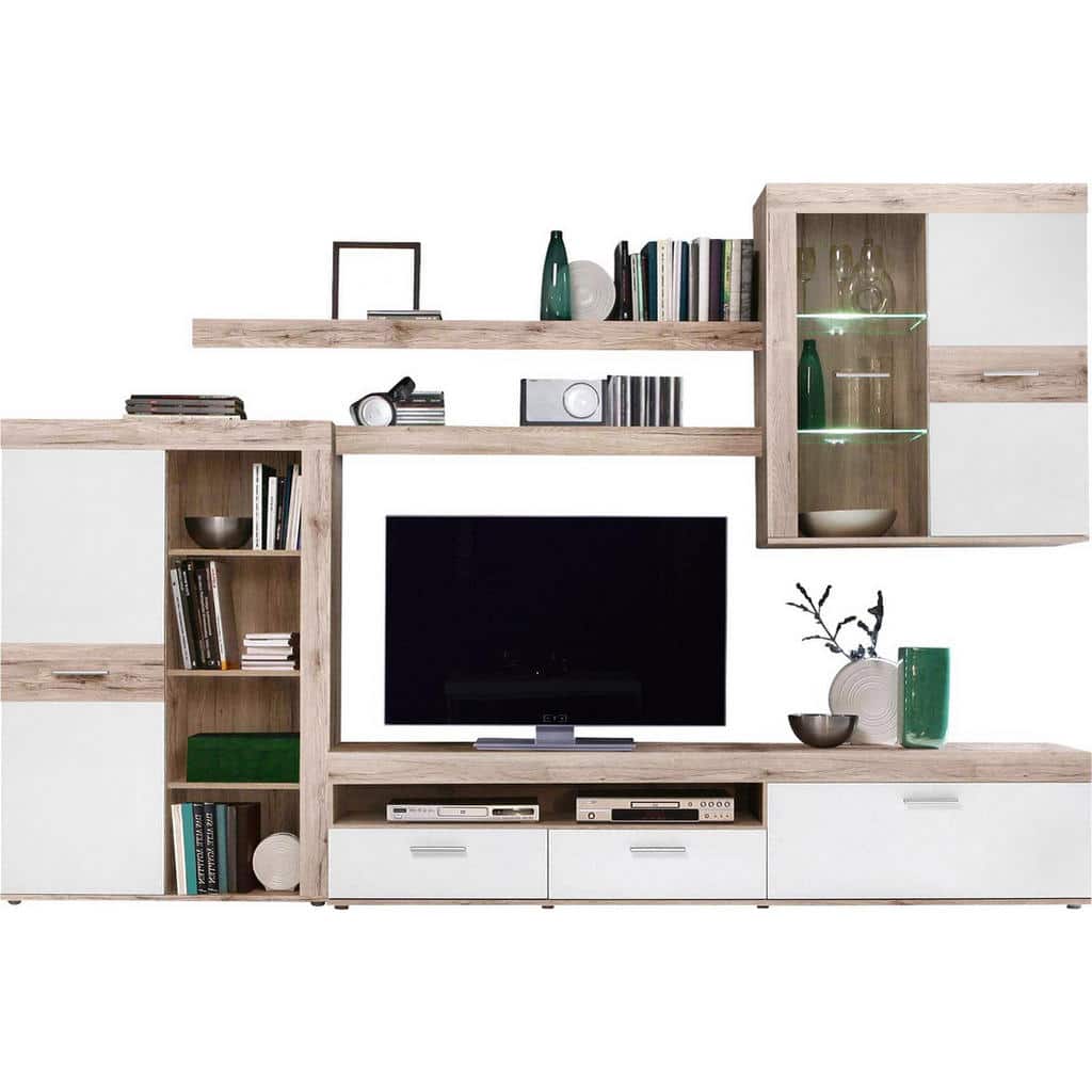 XXXLutz Obývací Stěna Bílá Barvy Dubu Carryhome