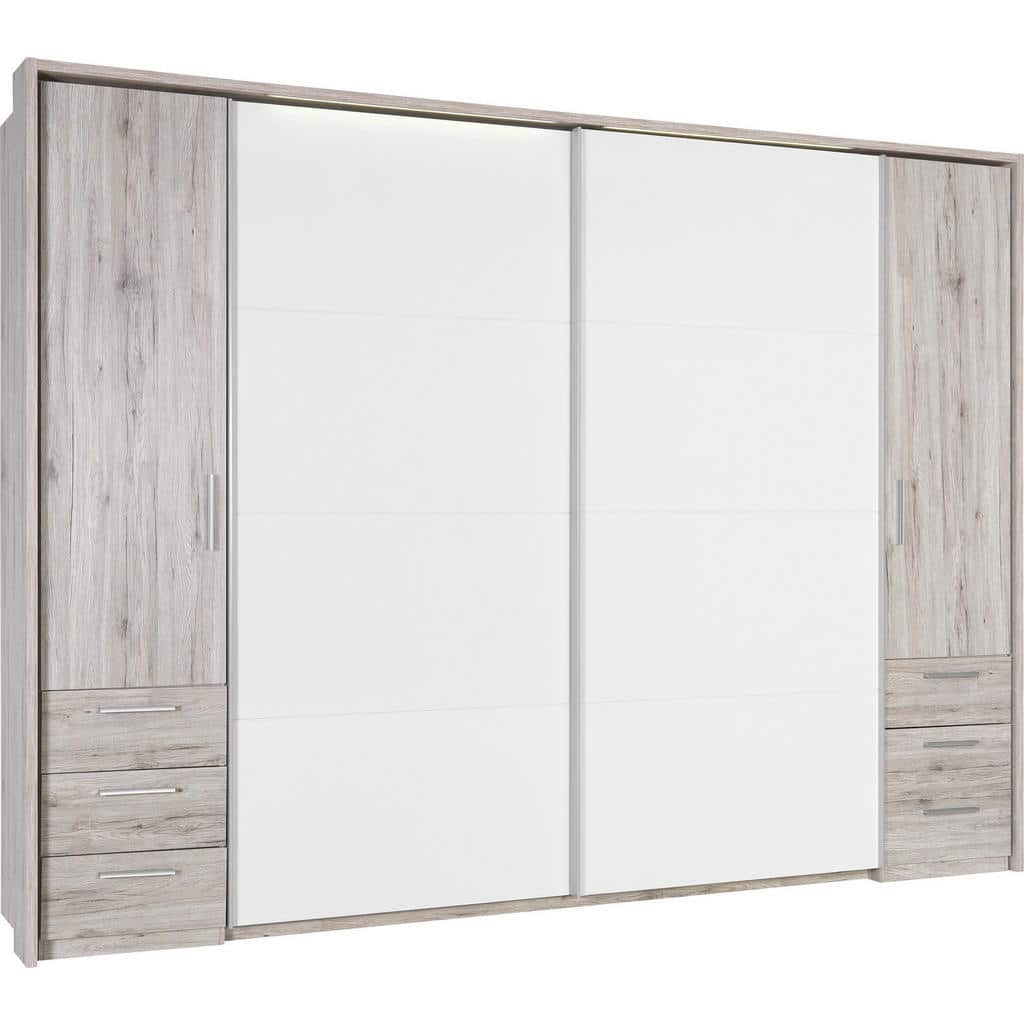 XXXLutz Skříň Šatní Bílá Barvy Dubu Pískové Barvy Xora