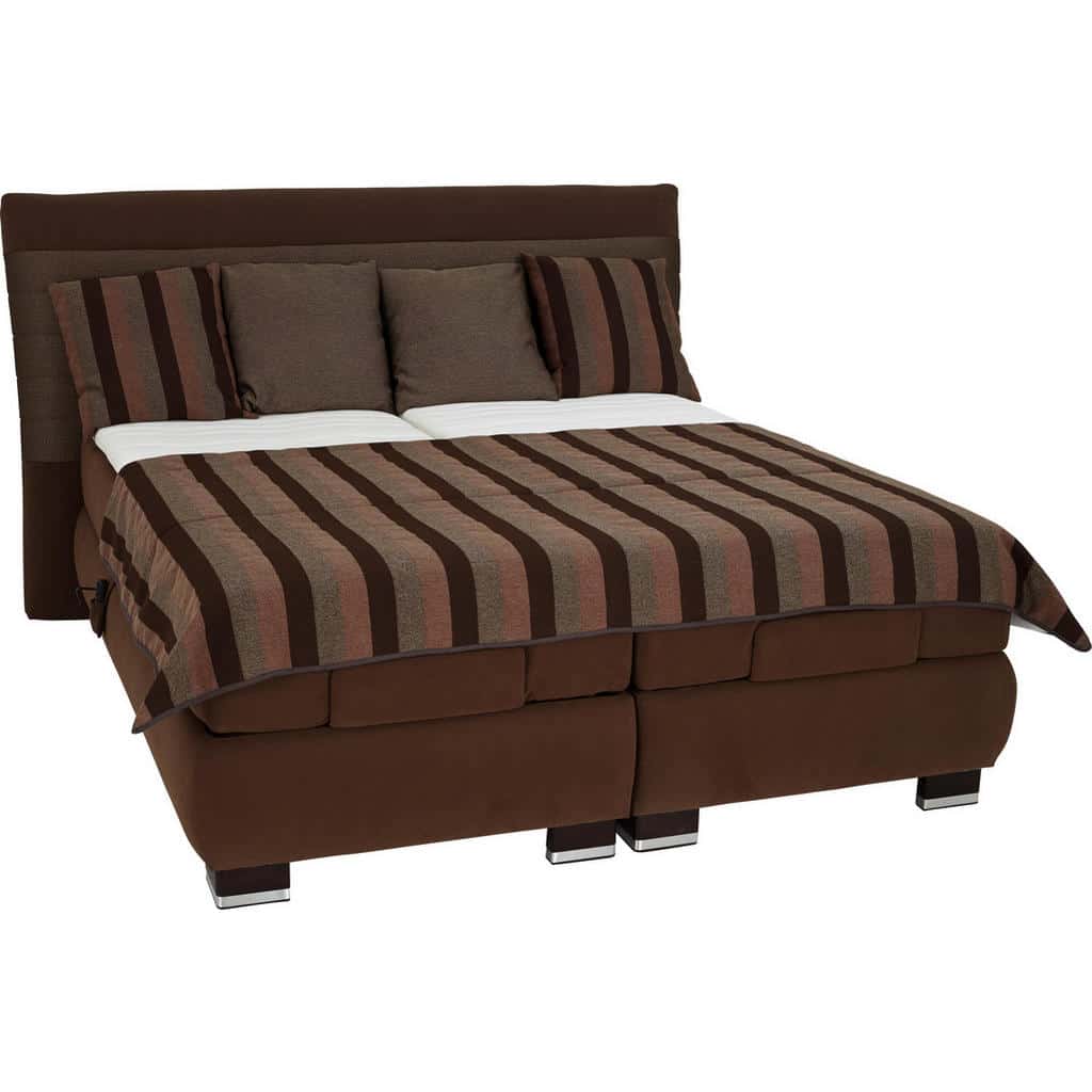 XXXLutz Postel Boxspring 180/200 Cm Textil Hnědá Bentley