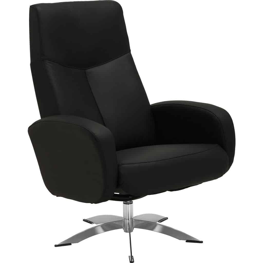 XXXLutz Relaxační Křeslo Textil Kůže Černá Welnova