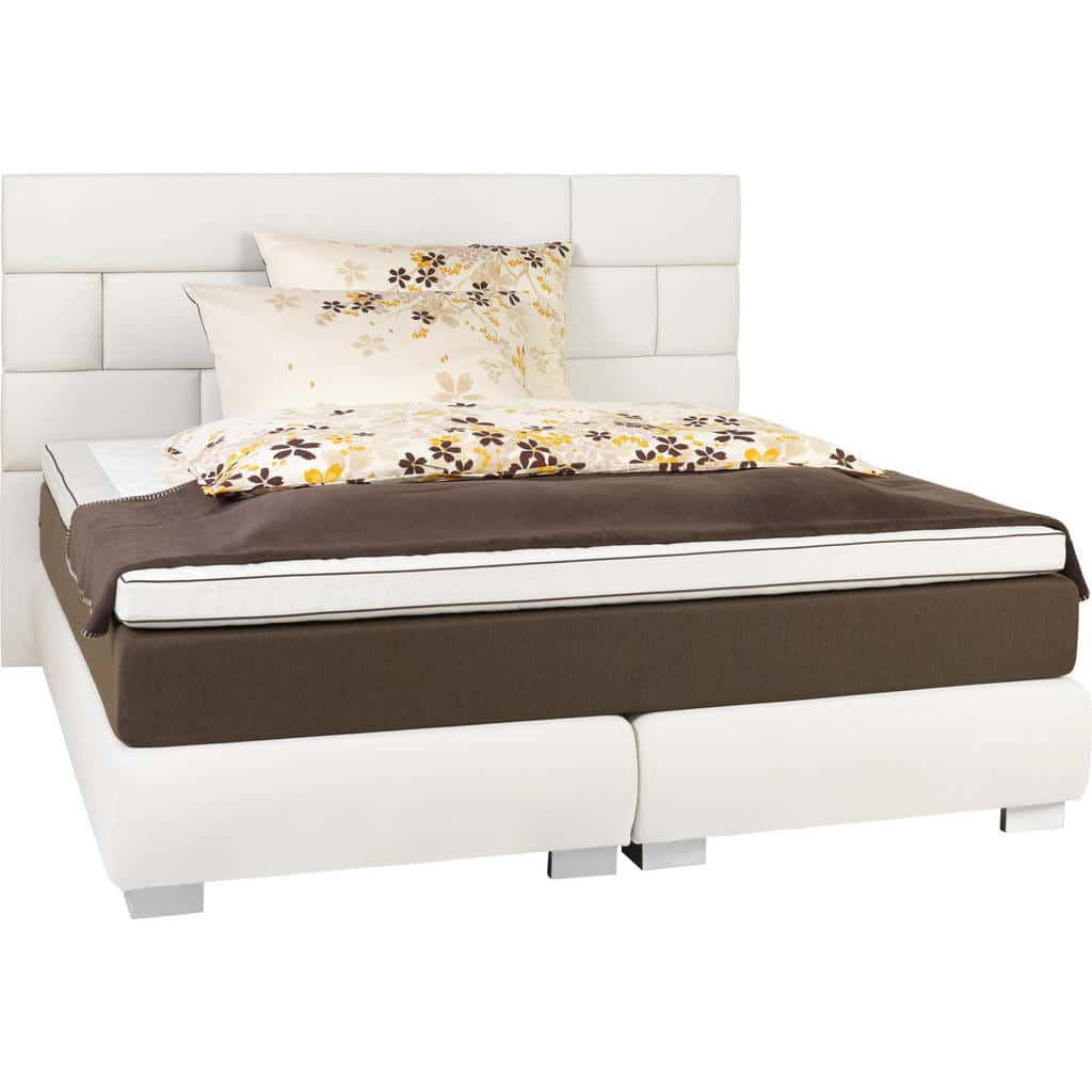 XXXLutz Postel Boxspring 180/200 Cm Textil Hnědá Béžová Welnova