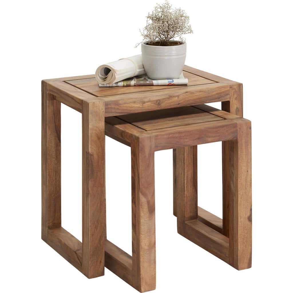 XXXLutz Sada Odkládacích Stolků Sheesham Barvy Sheesham Landscape