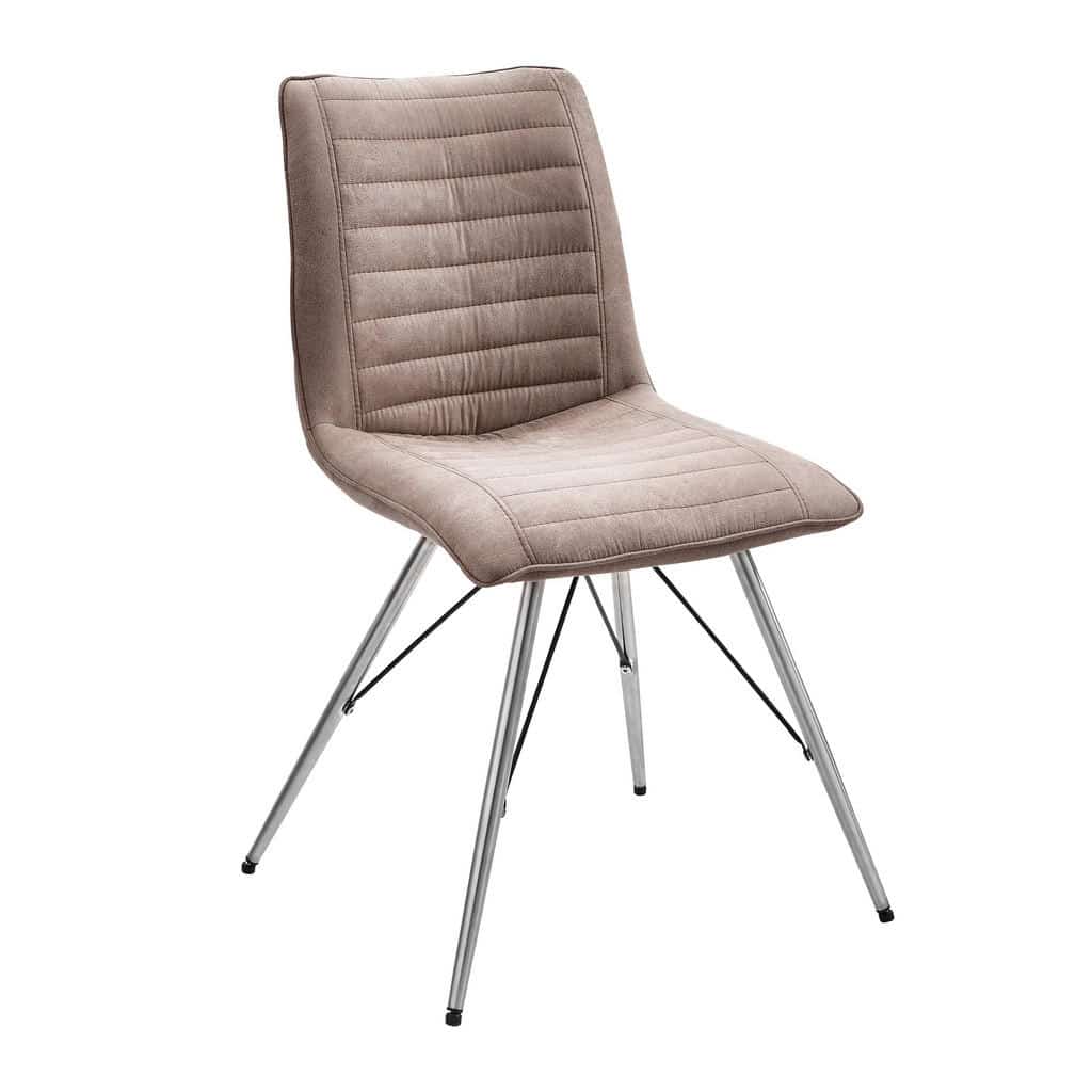 XXXLutz Židle Šedohnědá Barvy Nerez Oceli Xora