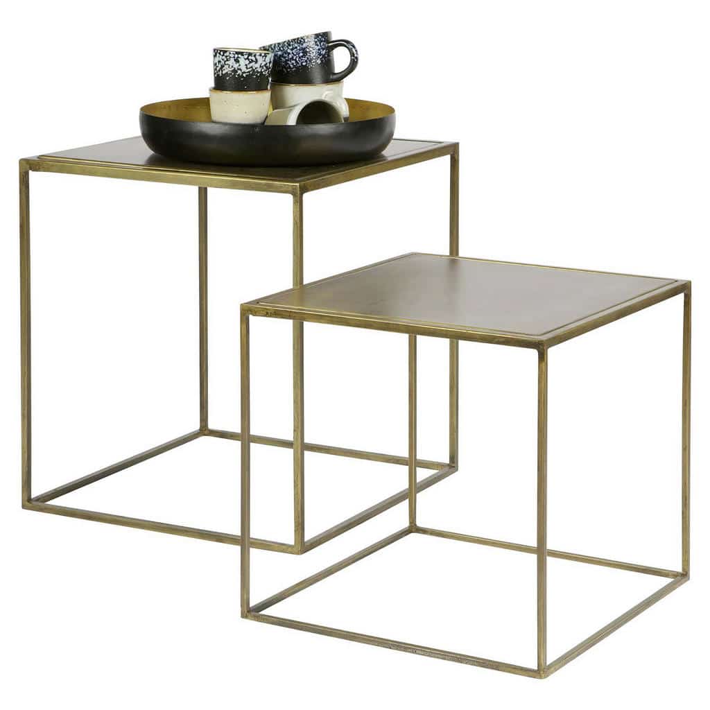 XXXLutz Sada Odkládacích Stolků Barvy Mosazi Ambia Home