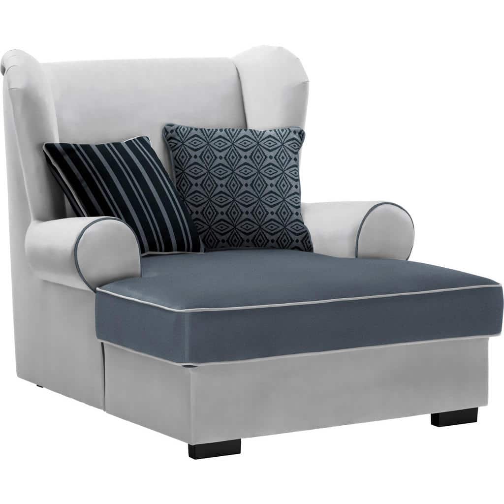 XXXLutz Křeslo Ušák Textil Bílá Světle Šedá Hom`in