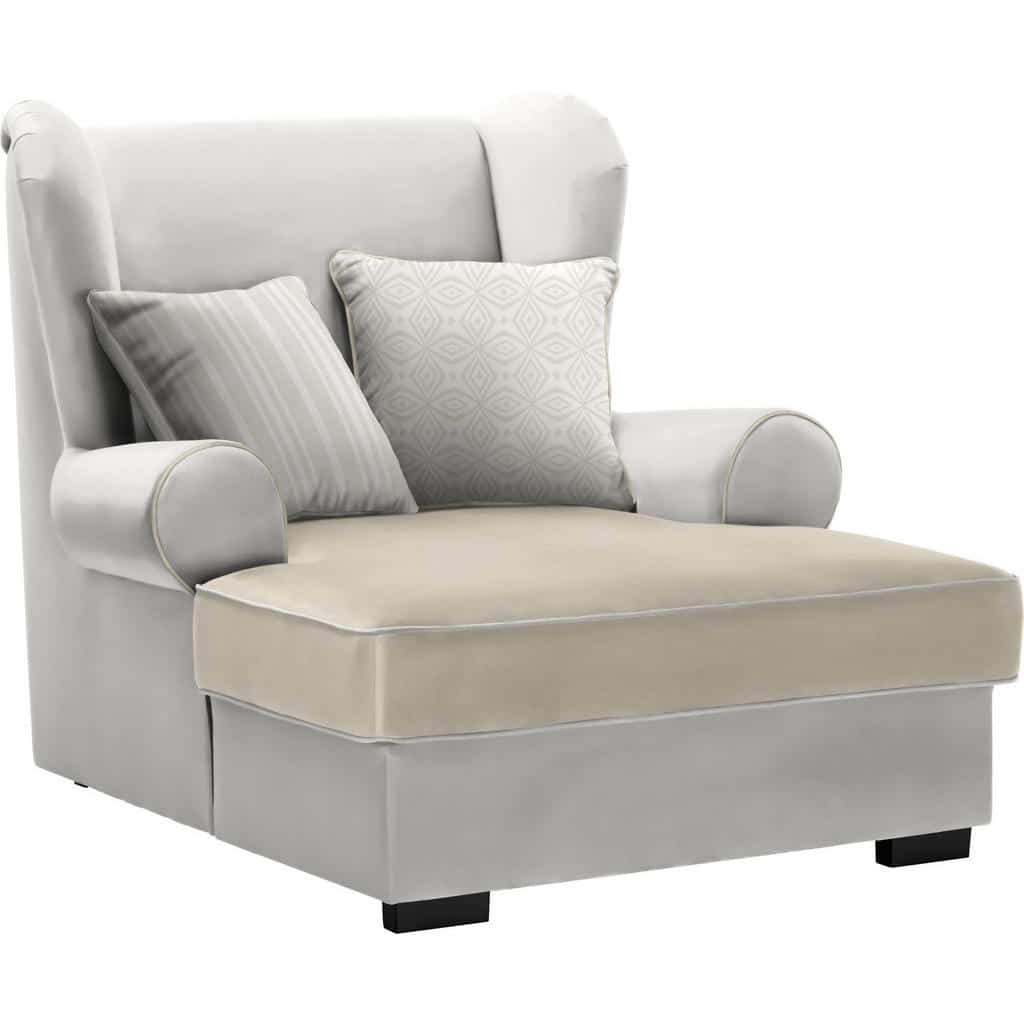 XXXLutz Křeslo Ušák Textil Krémová Přírodní Barvy Hom`in