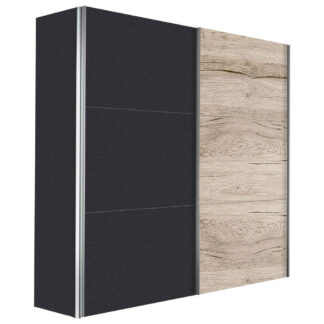 XXXLutz Skříň S Posuvnými Dveřmi Barvy Grafitu Barvy Dubu Hom`in