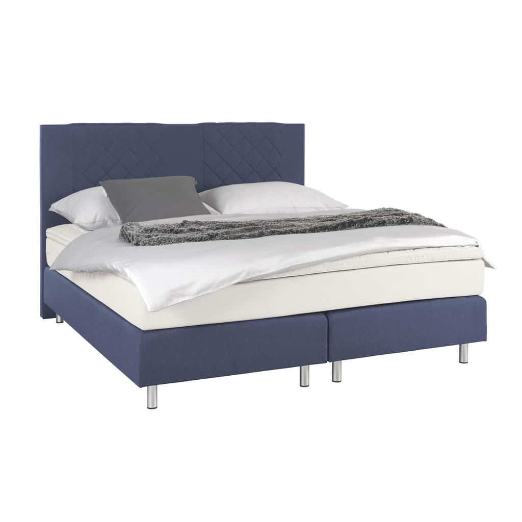 XXXLutz Postel Boxspring 180/200 Cm Textil Modrá Carryhome