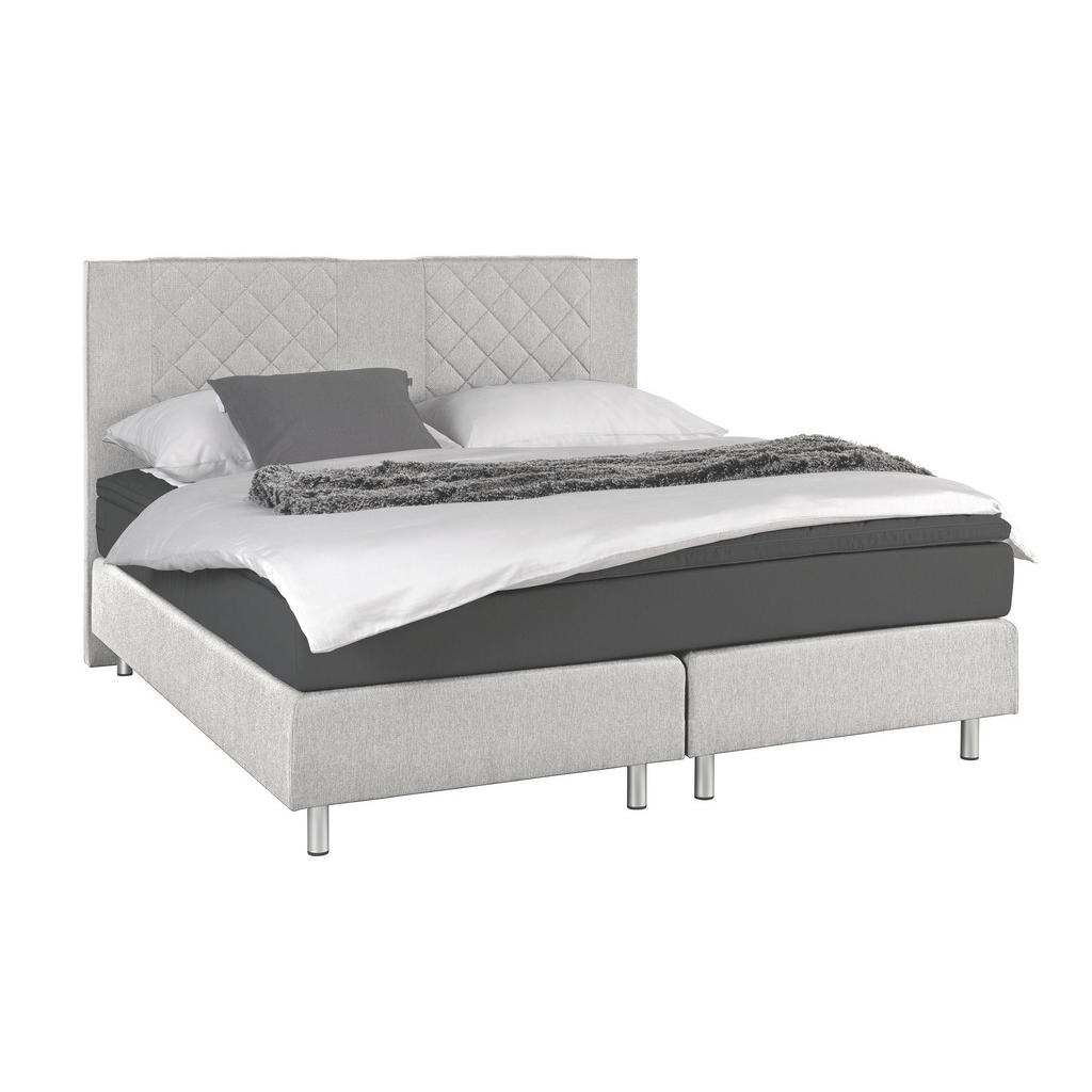 XXXLutz Postel Boxspring 160/200 Cm Textil Antracitová Šedá Carryhome