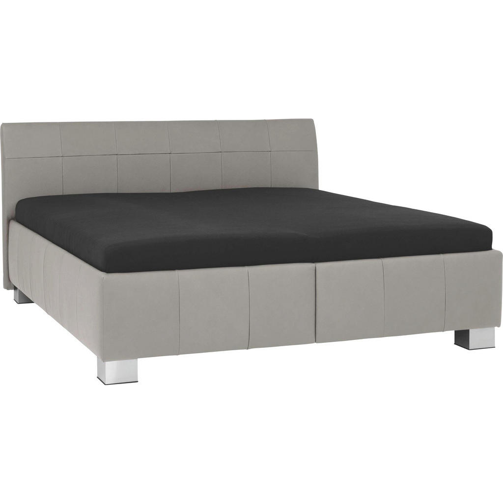 XXXLutz Čalouněná Postel 180/200 Cm Kůže Šedá Ada Austria