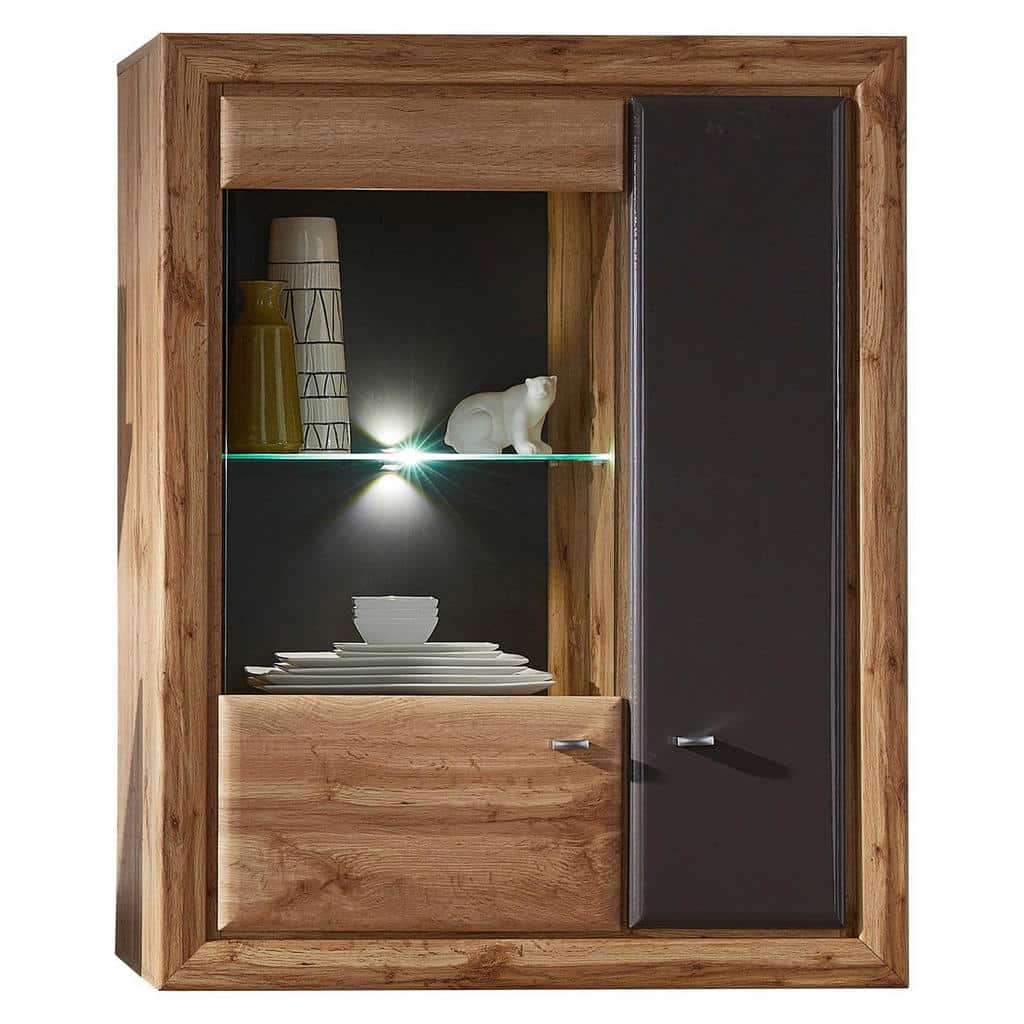 XXXLutz Závěsná Vitrína Šedá Barvy Dubu Cantus