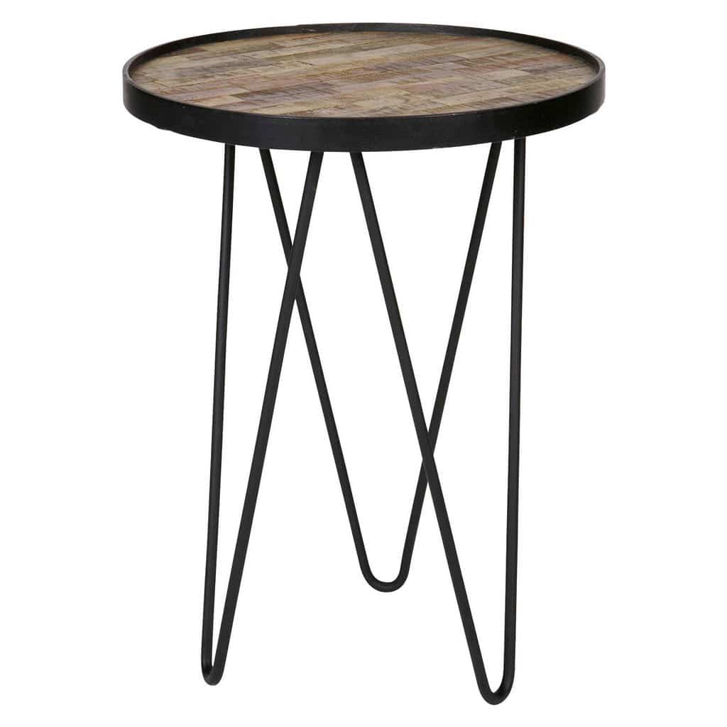 XXXLutz Odkládací Stolek Recyklované Dřevo Teakové Dřevo Hnědá Černá Ambia...