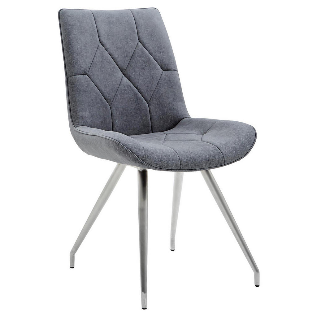 XXXLutz Židle Šedá Barvy Nerez Oceli Novel