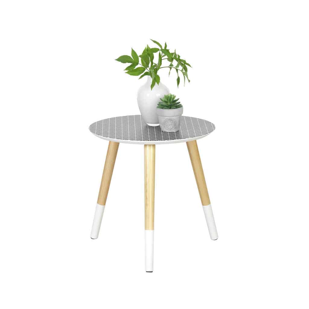 XXXLutz Odkládací Stolek Pinie Přírodní Barvy Černá Bílá Carryhome