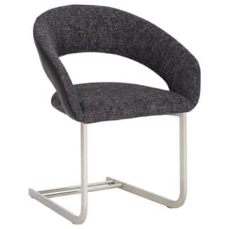 XXXLutz Židle S Područkami Antracitová Černá Barvy Nerez Oceli Dieter Knoll