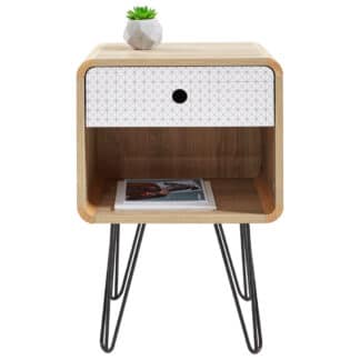 XXXLutz Noční Stolek Šedá Černá Bílá Barvy Dubu Carryhome