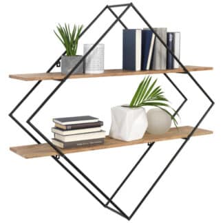 XXXLutz Nástěnný Regál Barvy Akácie Tmavě Šedá Ambia Home