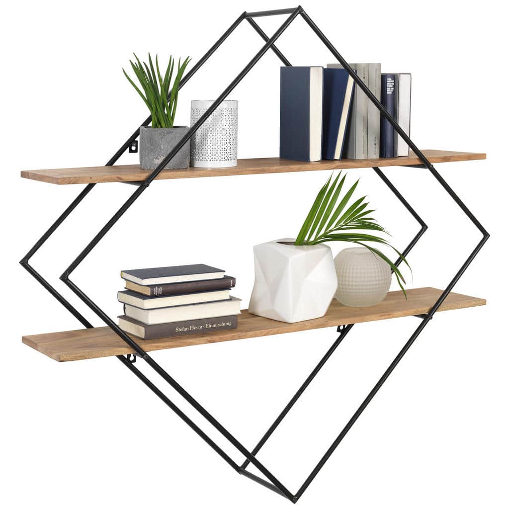 XXXLutz Nástěnný Regál Barvy Akácie Tmavě Šedá Ambia Home