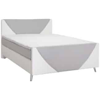 XXXLutz Postel Boxspring 140/200 Cm Textil Bílá Světle Šedá Xora
