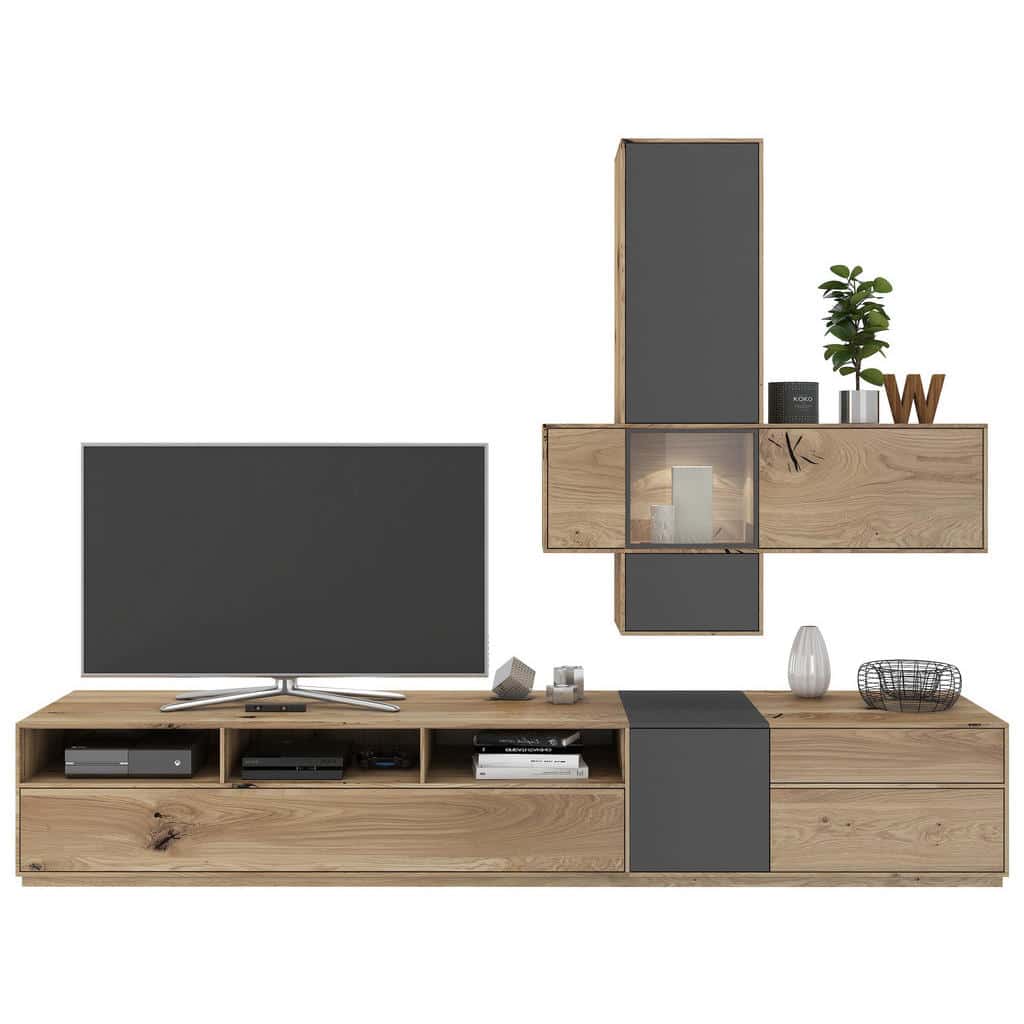 XXXLutz Obývací Stěna Šedá Barvy Dubu Valnatura