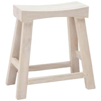 XXXLutz Taburet Dřevo Mindi Bílá Landscape