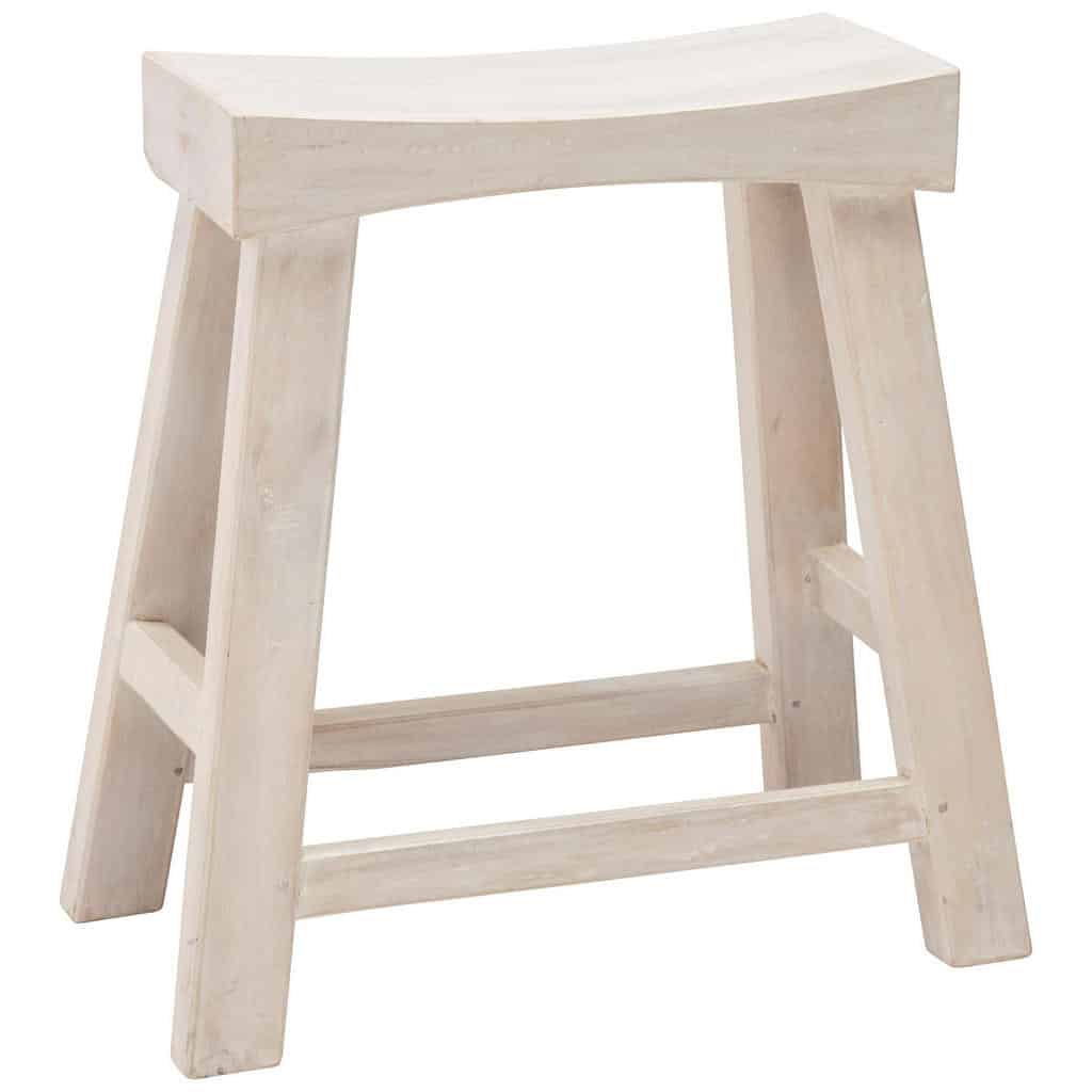 XXXLutz Taburet Dřevo Mindi Bílá Landscape