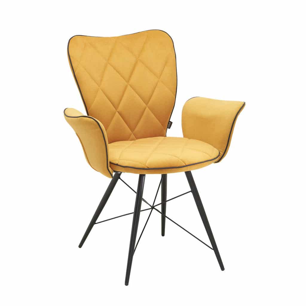 XXXLutz Židle S Područkami Žlutá Černá Hom`in