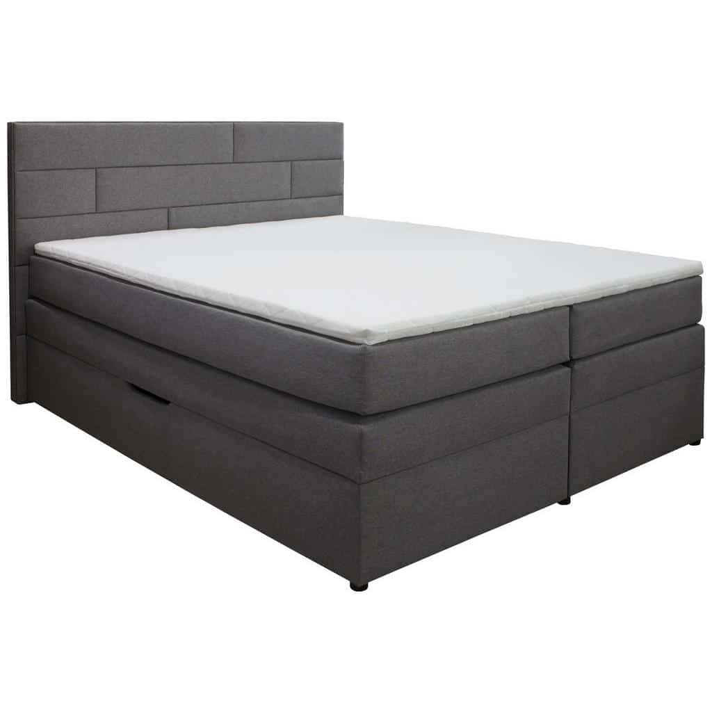 XXXLutz Postel Boxspring 160/200 Cm Textil Světle Šedá Carryhome