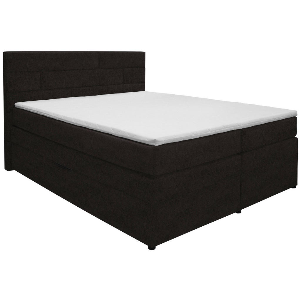 XXXLutz Postel Boxspring 160/200 Cm Textil Tmavě Hnědá Carryhome